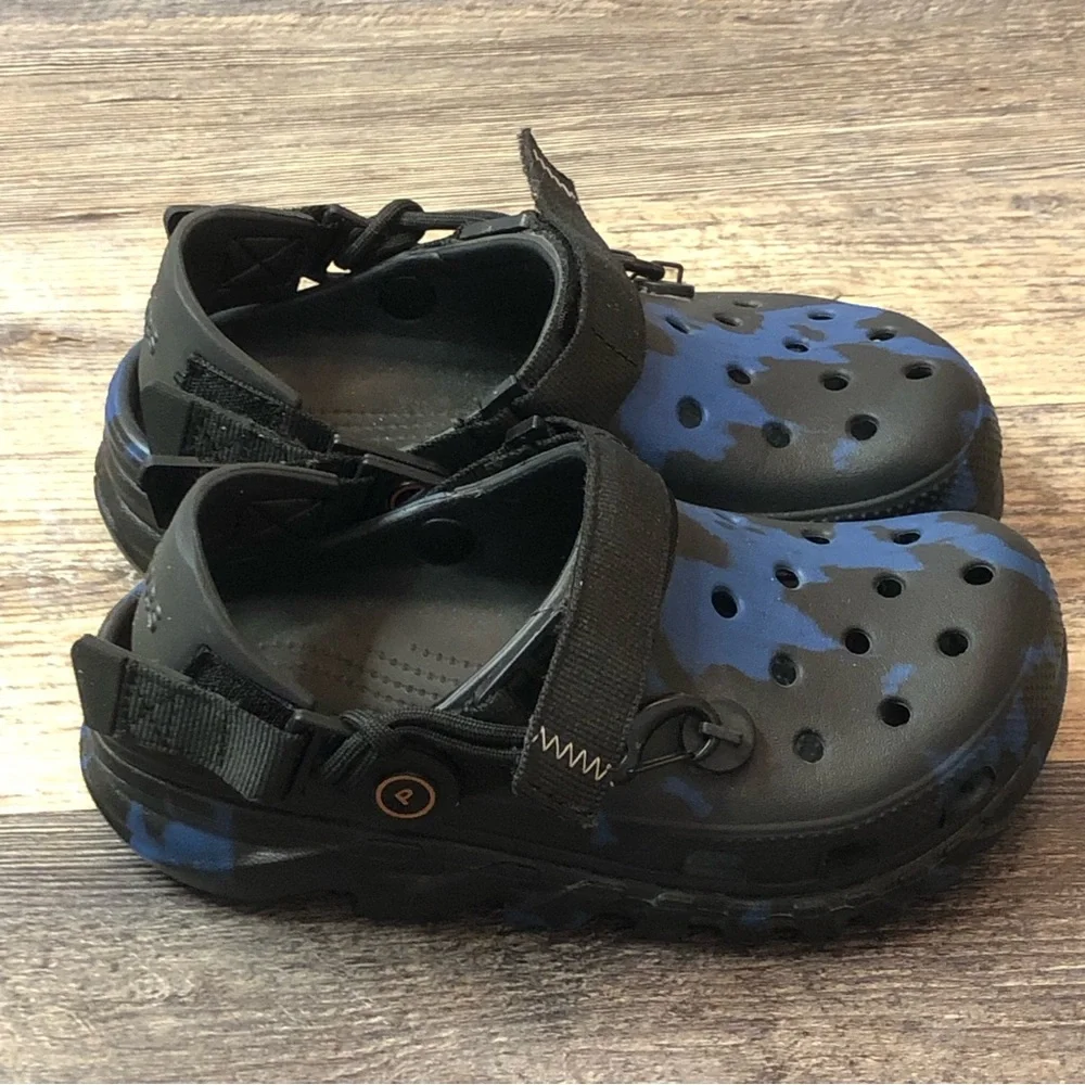 Post Malone X Crocs Duet Max Clog Blue Black 206542-001 Size M4/W6 worn 1x EUC